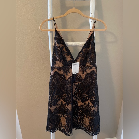 Free People Night Shimmer Mini Dress Sequined Mercari